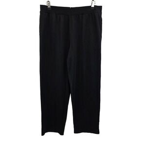 Cuddl Duds Black Stretch Pull On Pants Womens M Soft Cozy Lounge Tapered Bottoms